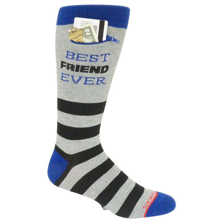 Best Friend, Rugby Stripe, Mens Pocket Socks®