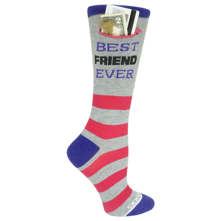 Best Friend, Rugby Stripe Womens Pocket Socks®