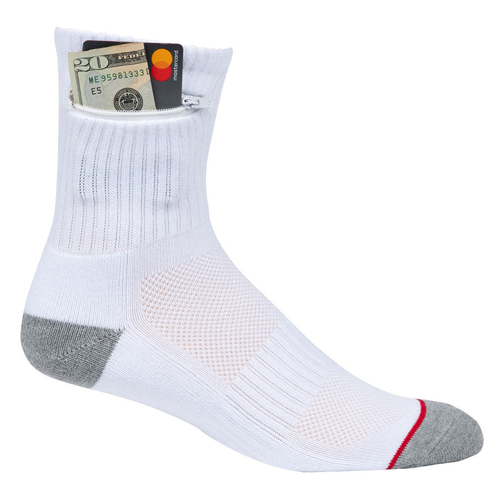 Sport Ankle Pocket Socks®, White, Medium