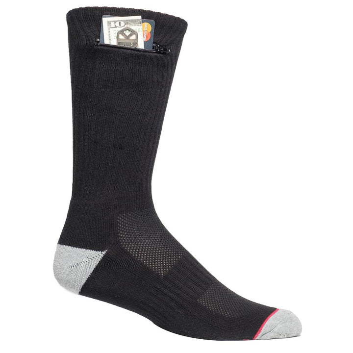 Sport Crew Pocket Socks® One Size, Black