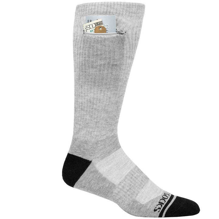 Sport Crew Pocket Socks® One Size, Grey