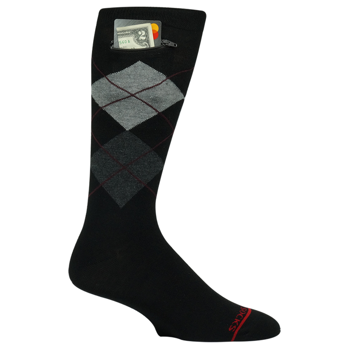 Black Argyle, Mens Pocket Socks®