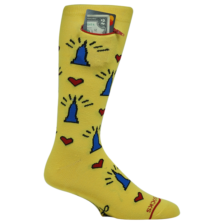 New York Multi- Empire State on Yellow - One Size Pocket Socks®